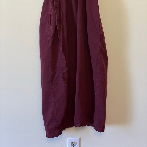 BDG Urban Outfitters S dress burgundy solid button up midi belt boho chic - Picture 7 of 7